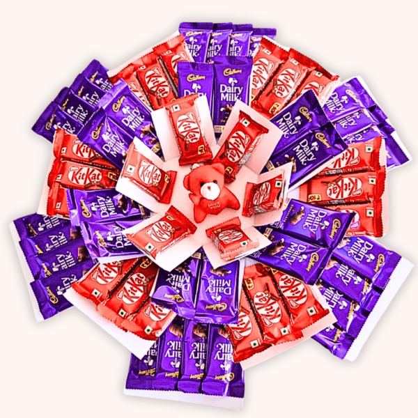 4 Layer Dairy Milk + Kitkat Explosion Box